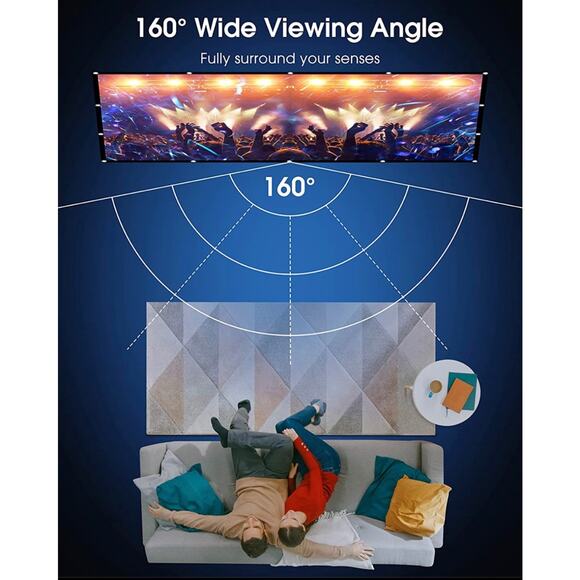 Osoeri Projector Movie Home Theater Screen 120 inch, 4K 16:9 HD Anti-Crease NEW - Picture 4 of 11